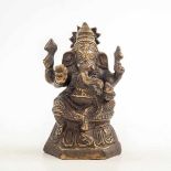 Ganesha, Indien Bronze, dunkel patiniert. H.: 16 cm.