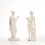 Hebe und Venus, Royal Copenhagen Paar antikisierende Figuren gefertigt nach Vorbildern von Bertel