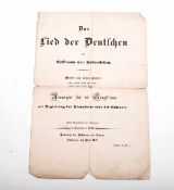 Lied der Deutschen von Hoffmann von Fallersleben Melodie nach Joseph Haydn's: "Gott erhalte Franz