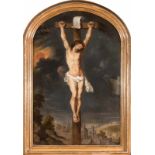 Peter-Paul-Rubens-Nachfolge, 17. Jhd. Christus am Kreuz, Öl auf Leinwand, 108 x 70 cm, halbrunder