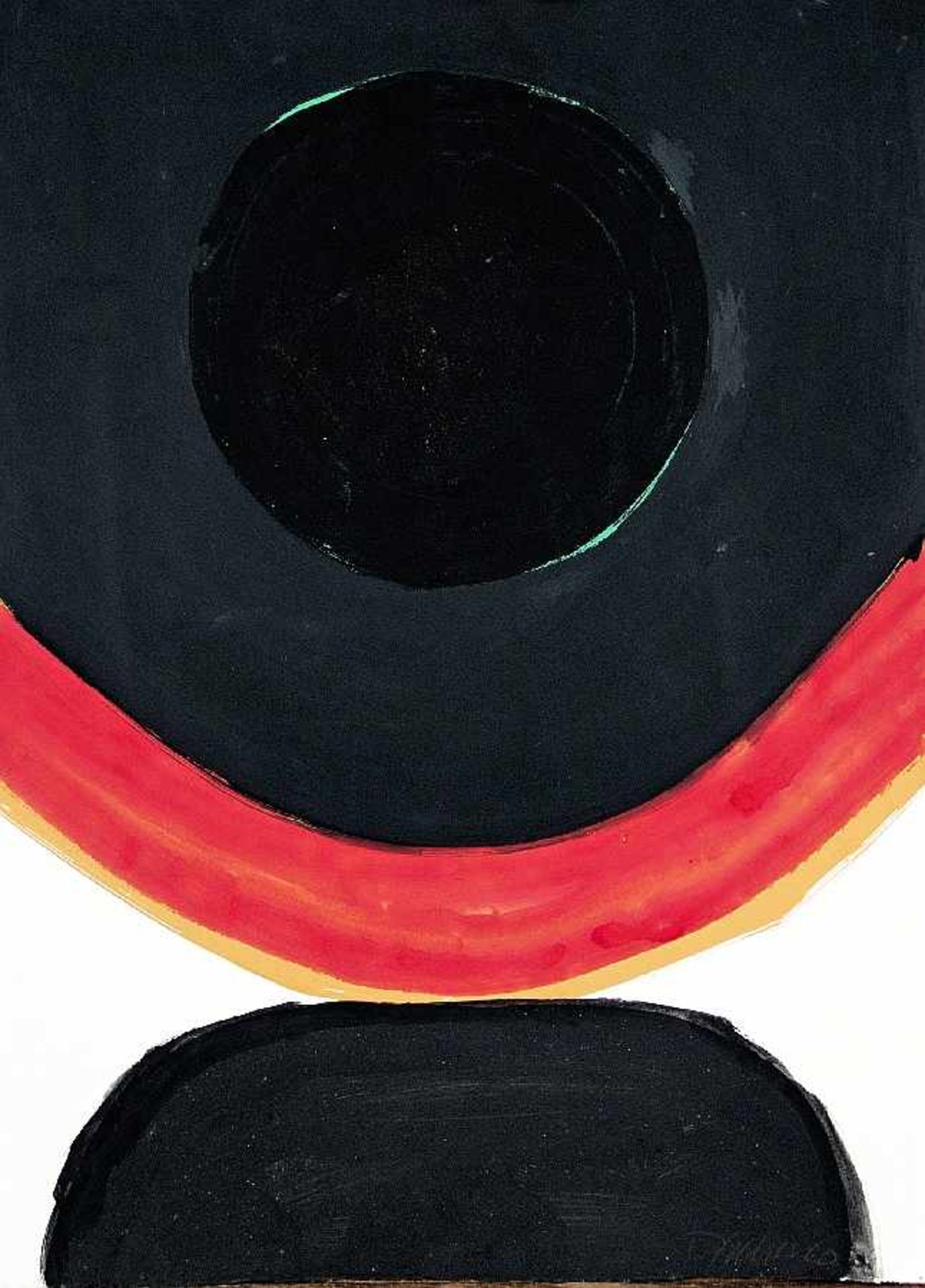 Georg Karl Pfahler Emetzheim 1926 - 2002 Komposition mit rotem Bogen Gouache und Aquarell auf