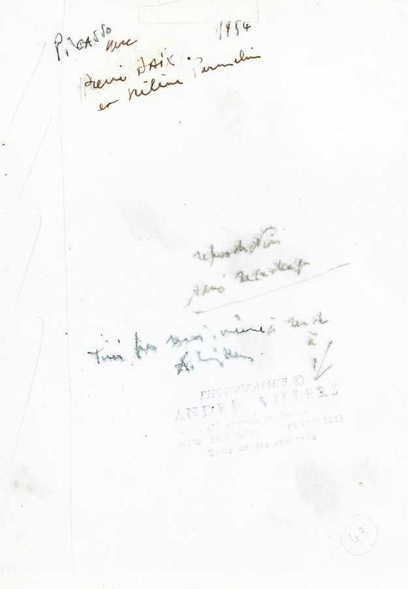 Andre Villers 1930 Beaucourt- 2016 Picasso im Gespräch Fotografie auf Papier; H 24 cm, B 17,5 cm; - Image 2 of 2