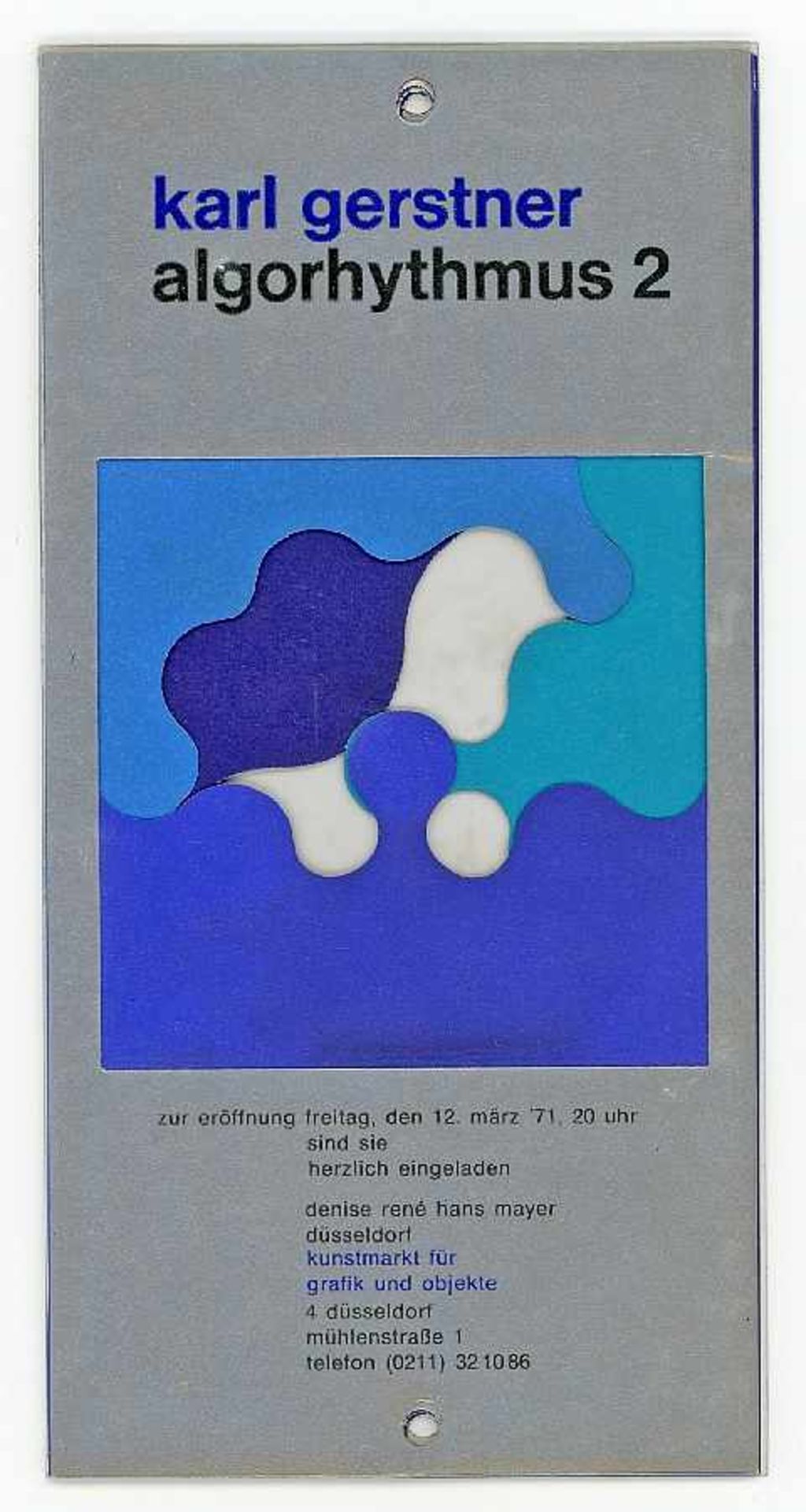 Vasarely, Soto, Alviani, Kriwet u. a. 14 Einladungskarten der Galerie Denise René Hans Mayer Karton,