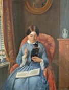 William Pieter Hoevenaar 1808 - 1863 Junge Frau mit Katze Öl auf Holz; H 28,5 cm, B 22,5 cm;