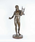 Bildhauer um 1900 Orpheus Bronze; H 98 cm; auf der Plinthe bezeichnet "Orpheus" Sculptor about