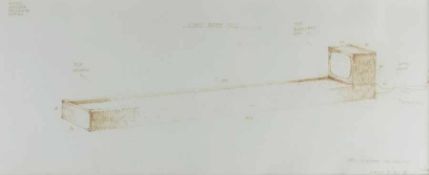 Fabrizio Plessi 1940 Video Water Fall Filzschreiber auf Papier (verblasst); H 315 mm, B 775 mm; u.