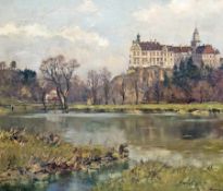 Josef Burger München 1887 - 1966 Blick auf Schloss Sigmaringen Öl auf Lwd; H 70,5 cm, B 80 cm;