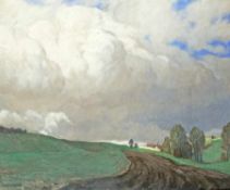 Albert Stagura 1866 Dresden - 1947 München Wolken über der Anhöhe Pastellkreide auf Papier; H 575