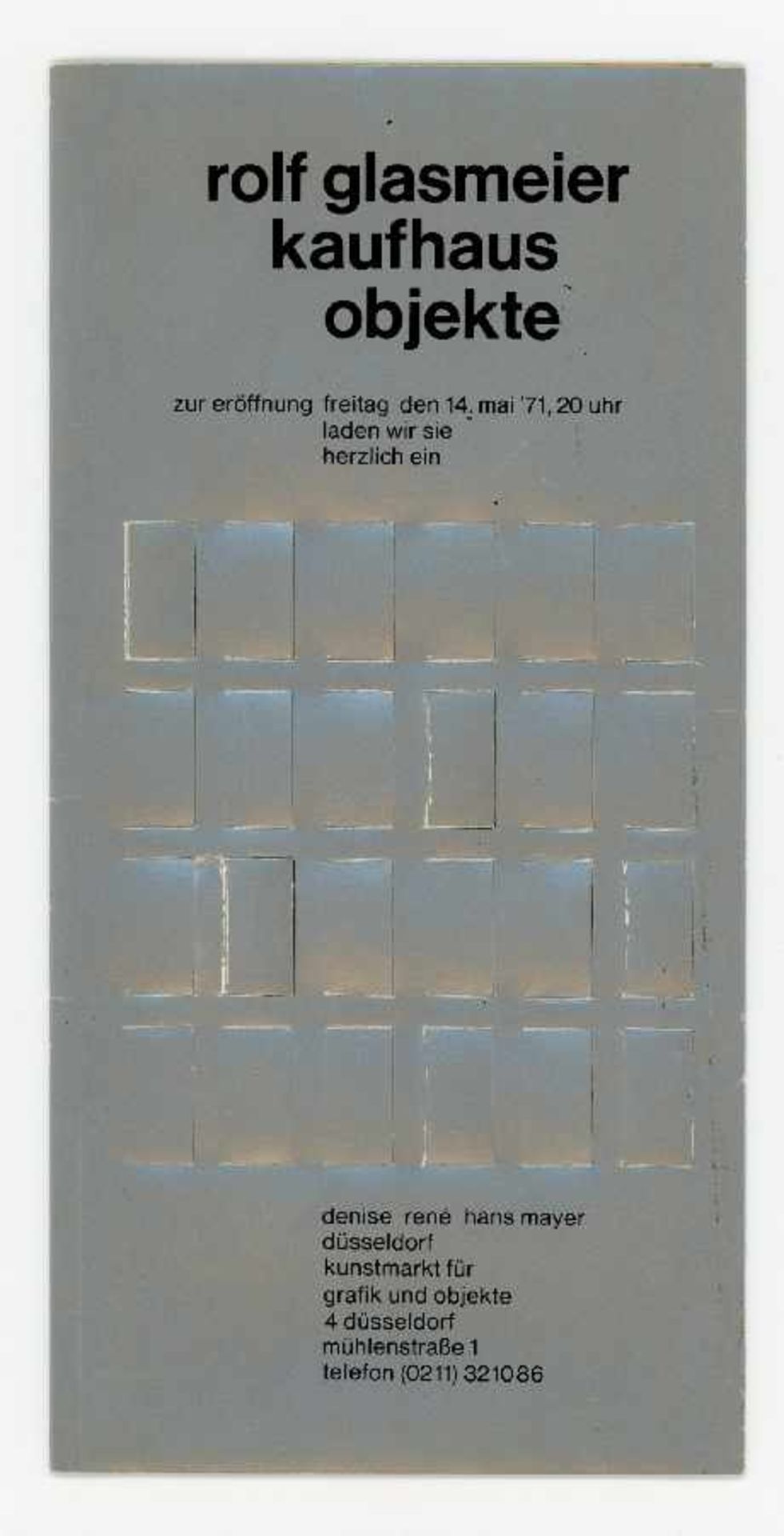 Vasarely, Soto, Alviani, Kriwet u. a. 14 Einladungskarten der Galerie Denise René Hans Mayer Karton, - Image 5 of 5