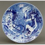 Wandteller Porzellan, Manufaktur Meissen, Märchenmotiv 1979, bemalt, blaue Schwertermarke,