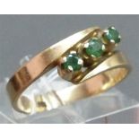 Damenring 14 kt. Gelbgold, 3 Turmaline, RM 55,