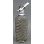 Syphonflasche aufschraubbar, Metallgitter, Made in England, 1. Hälfte 20. Jh., h 36 cm,