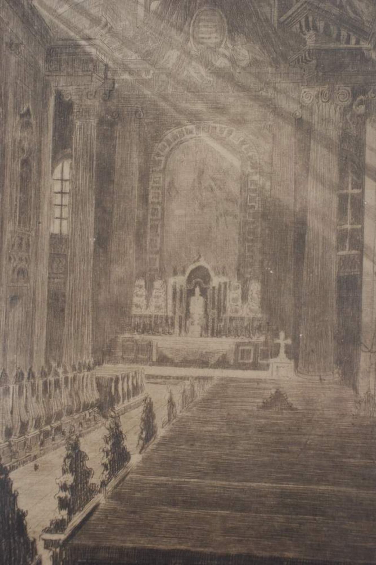 UNIVERSITÄTSKIRCHE WIENBleistiftzeichnung im schwarzen Rahmen, bez. Fanny Faber, m. R. H 48 x B 31 - Bild 4 aus 8