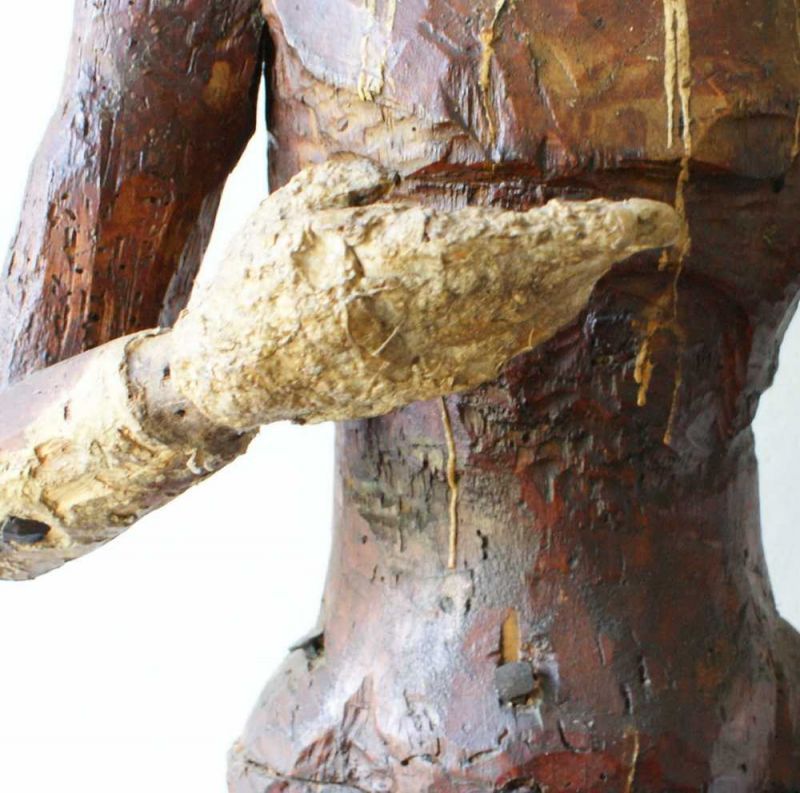 HERREN SKULPTUR Italien, 17. JH., Holzgeschnitze Statue eines Mannes, stehen auf einen Holzsockel in - Image 3 of 9