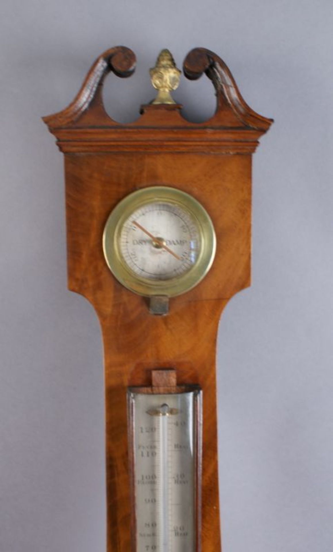 BAROMETER | WETTERSTATION England, 19. JH, Mahagoni-Holz mit Barometer, Thermometer und - Bild 4 aus 5