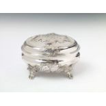 A Zerbst silver sugar box. Probably marks of Christian Gottlieb Abicht, ca. 1760. W 13; D 10.5; H