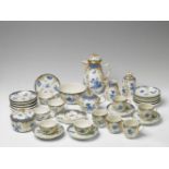 A rare Berlin KPM porcelain coffee service with blue decor Comprising coffee pot, teapot, milk