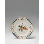 A Berlin KPM porcelain plate made for the Stadtschloss in Breslau With blue scale pattern decor to