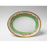 A Berlin KPM porcelain bowl with "fleurs en terrasse" An oval washbasin with finely painted floral