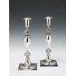 A pair of Berlin silver Biedermeier candlesticks. Marks of Johann George Wilhelm Heinicke, ca. 1830/