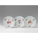 Three Berlin KPM porcelain plates from the service for Diede zu Fürstenstein Painted with floral