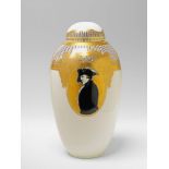A Berlin KPM porcelain vase with a portrait of Frederick II Of rounded, elongated form, decorated