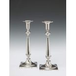A pair of Berlin silver Neoclassical candlesticks. Marks presumably of Leberecht Fournier, ca. 1820.