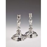 A pair of Berlin silver candlesticks. Marks of Johann or Gotthilf Achatz Mevius, ca. 1780.Le H 21