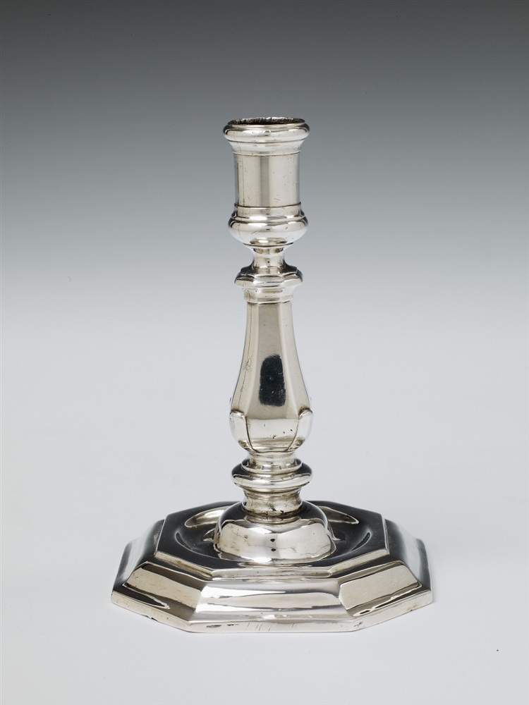A Berlin silver candlestick. Of a similar type to the candle holders made by Christian Lieberkühn fo