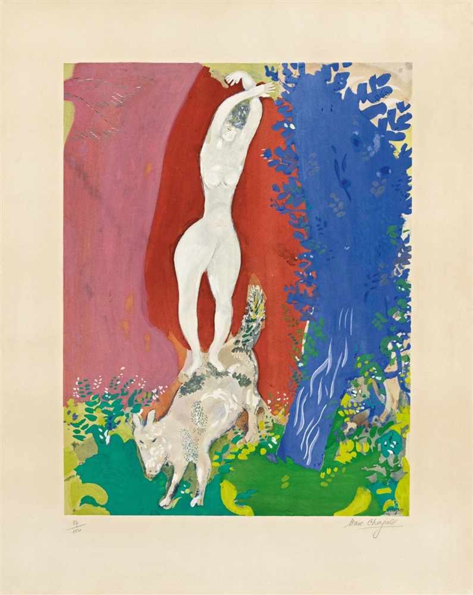 Nach Marc ChagallFemme de Cirque Farblithographie und Pochoir nach einer Vorlage des Künstlers auf