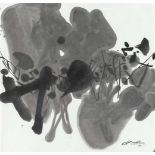 Teh-Chun ChuOhne Titel Tusche auf Papier. 67,5 x 69,5 cm. Unter Glas gerahmt. Signiert und