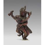 Bodhisattva in yab-yum. Bronze, rot-braun patiniert. Tibet. 16./17. Jh. In Tanzhaltung und in