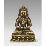 Buddha Amitayus. Bronze. Sinotibetisch. 18. Jh. Der Herr des Unbegrenzten Lebens, königlich
