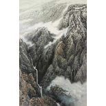 Zhang Zhenxue Landschaft. Tusche und wenige Farben auf Papier. Aufschrift, sign.: Zhengxue und