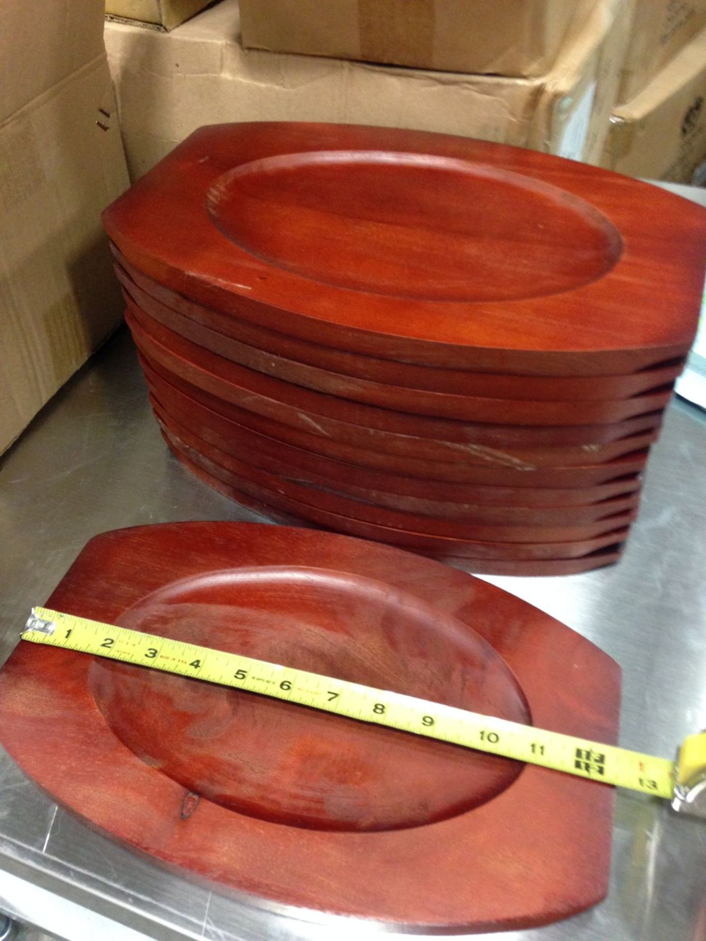12.5" Wooden Serving Platters - Lot of 12 - Image 2 of 3
