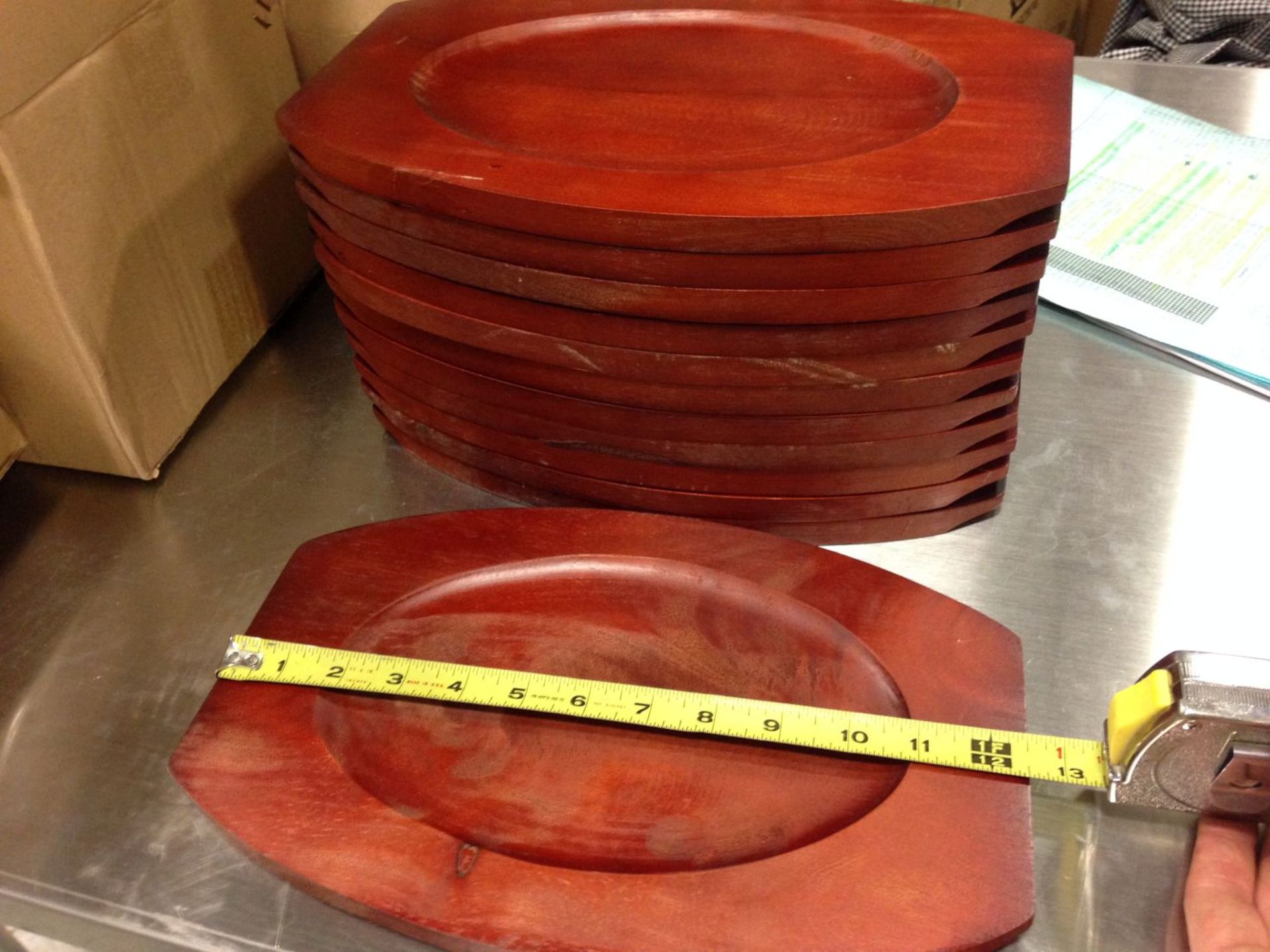 12.5" Wooden Serving Platters - Lot of 12
