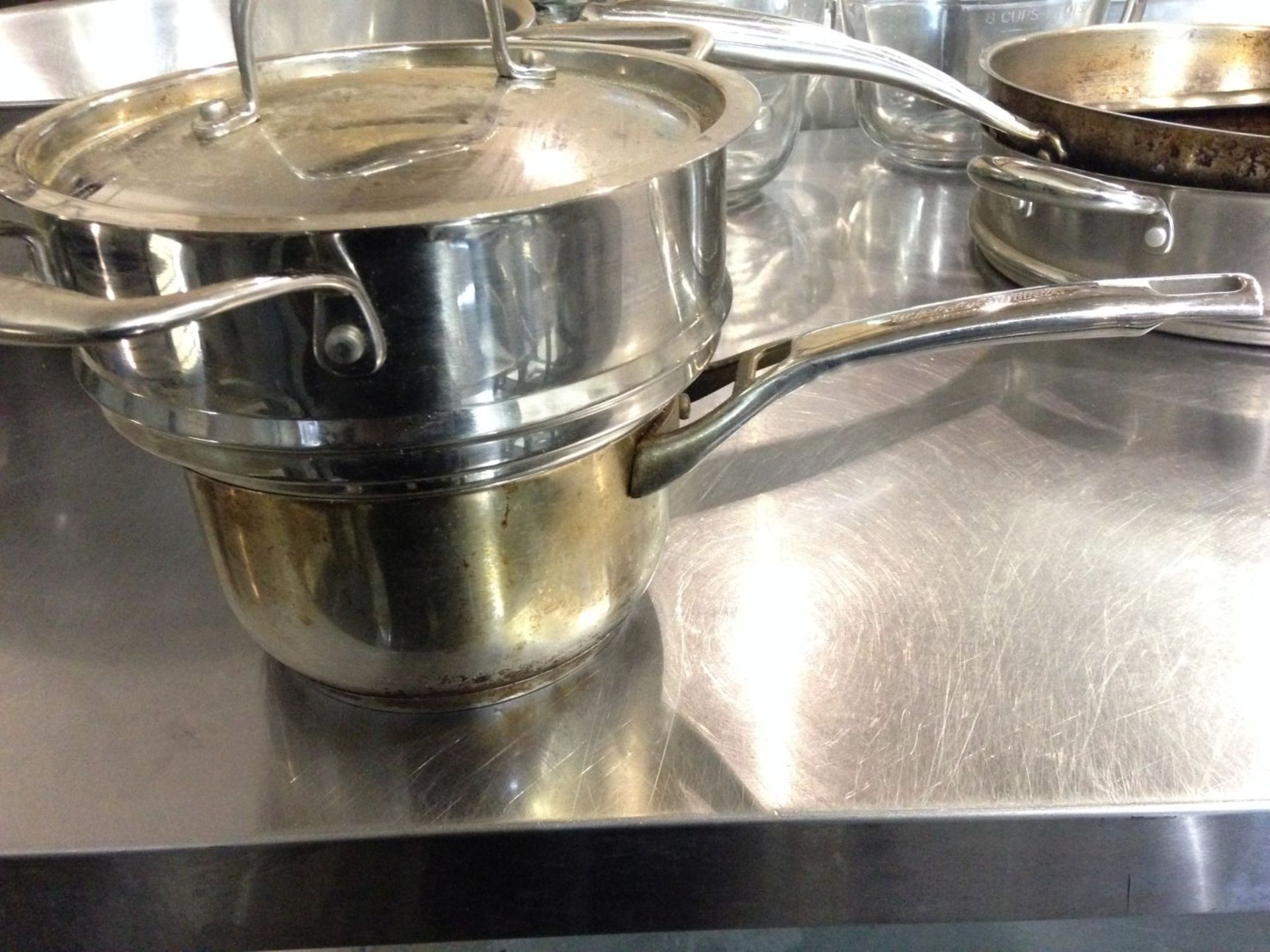 Small Stainless Sauce Pot with Steamer Insert