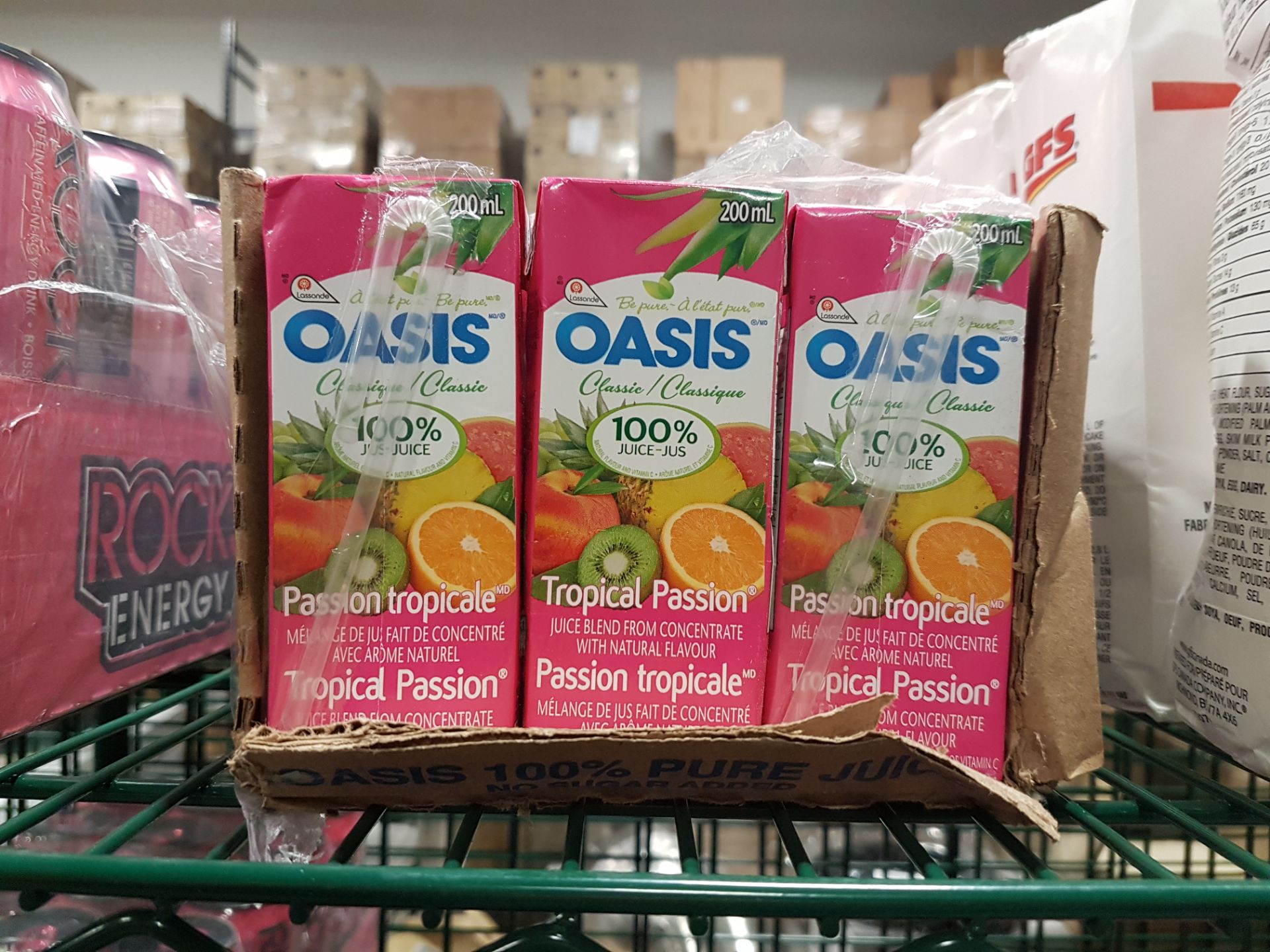 Oasis Tropical Passion Juice Boxes - Flat