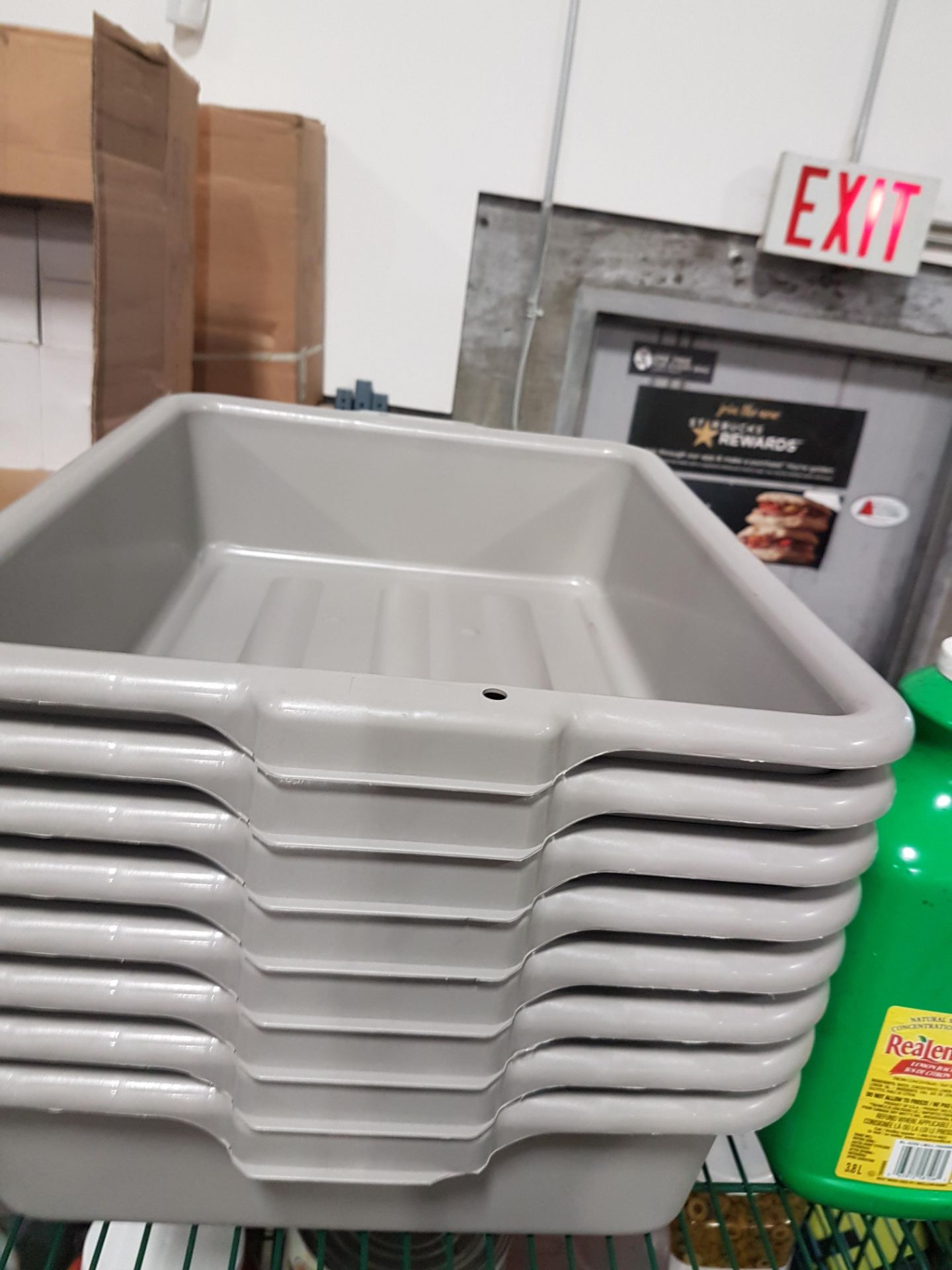 Gray 5" Deep Totes with Corner Damage - Lot of 8