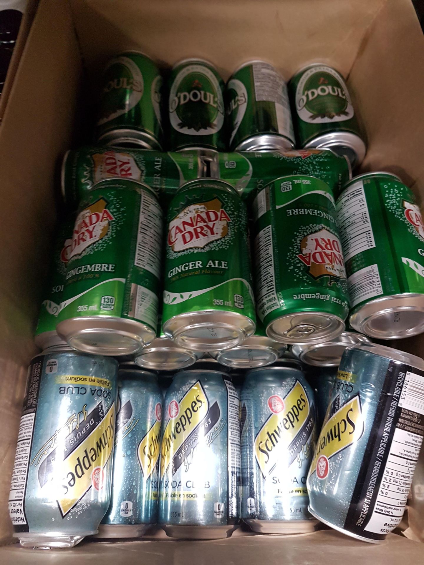 O'Doul's Ginger Ale & Club Soda cans - Approx 40 Cans Total