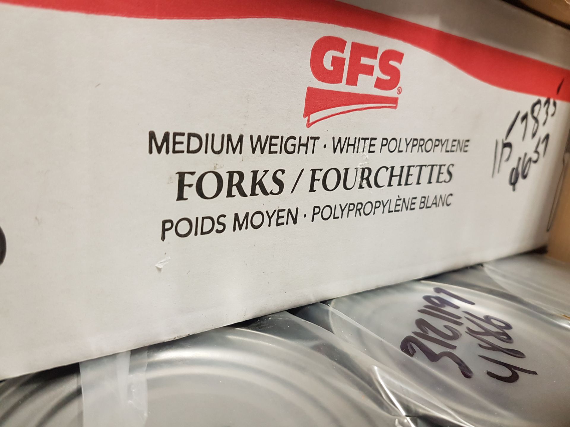 Medium Weight White Polypropylene Forks - 1 Case - 1000