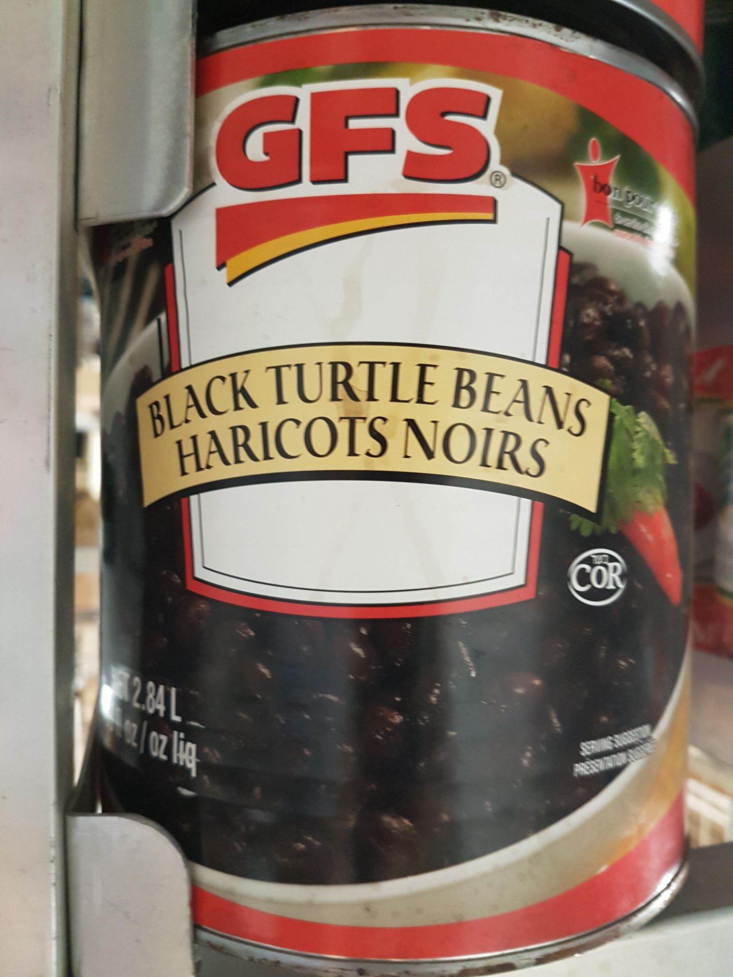 GFS Black Turtle Beans - 6 x 2.84LT Cans - Dented