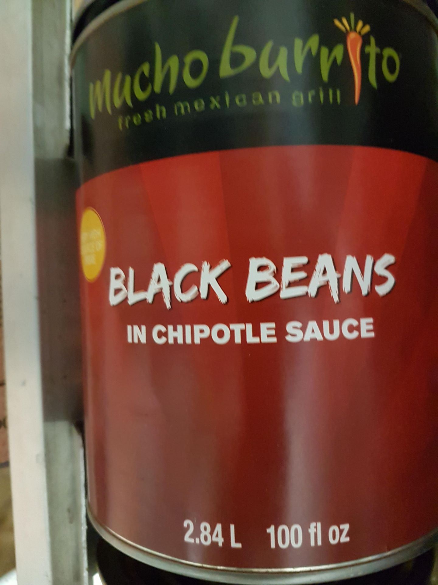 MB Black Beans in Chipotle Sauce - 5 x 2.84LT Cans - Dented