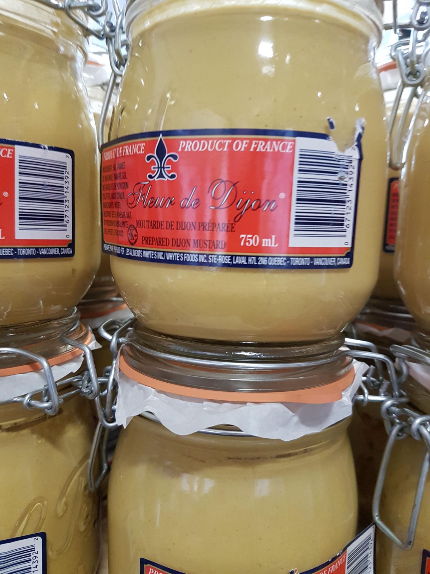 Dijon Mustard - 4 x 750ML Flip Top Jars