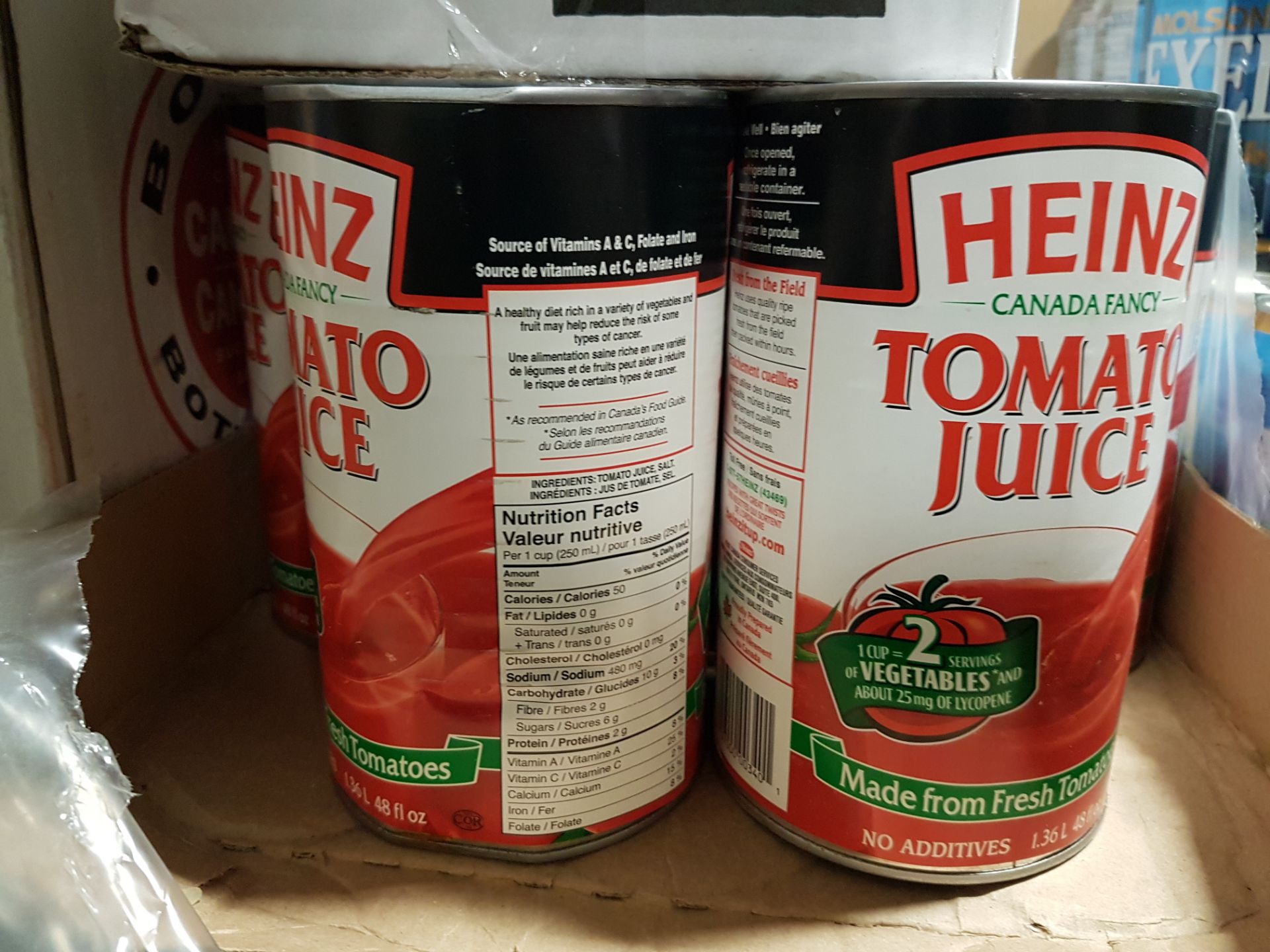 Heinz Tomato Juice - 11 x 1.36LT Cans - Dented