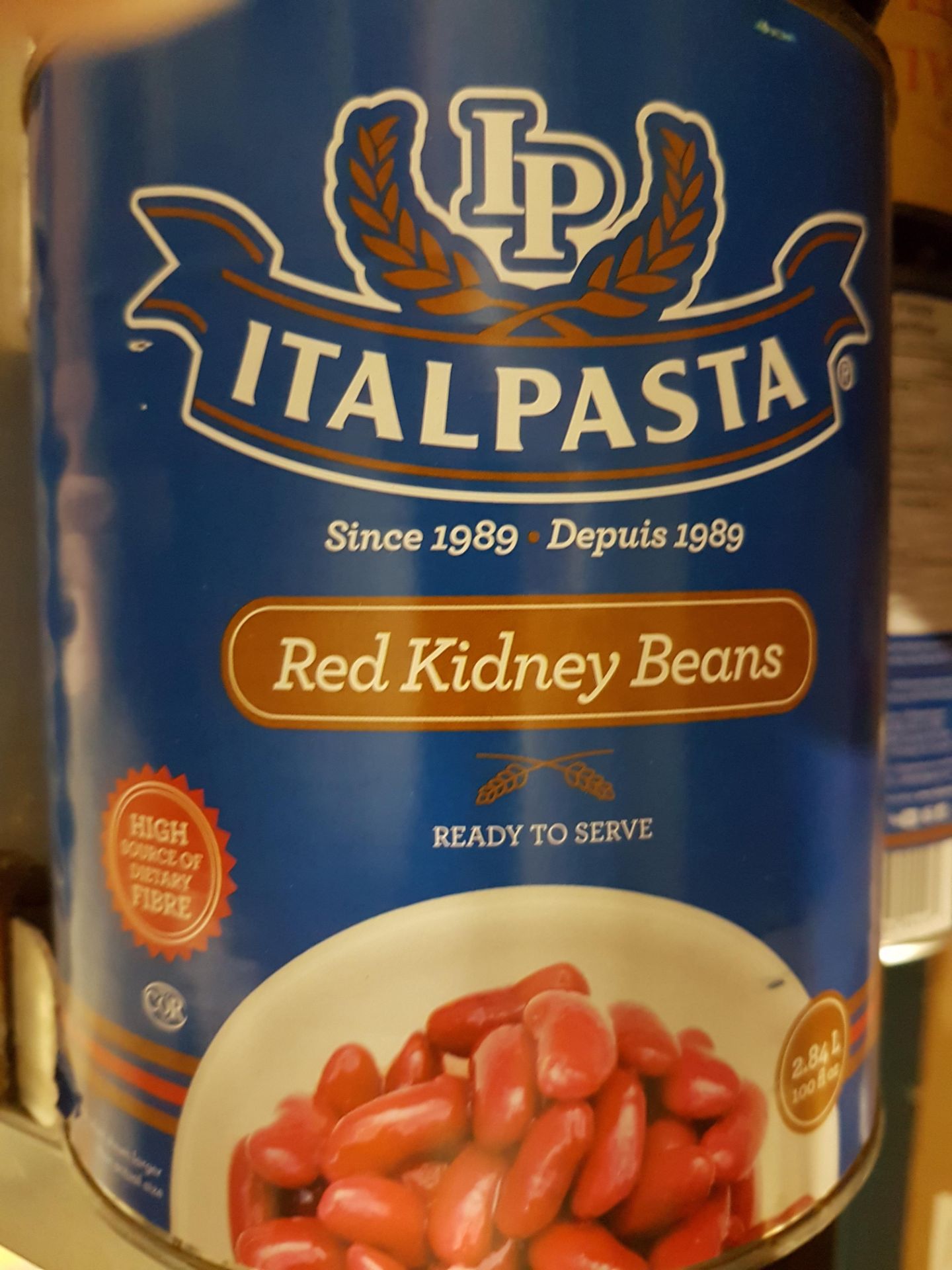 Italpasta Red Kidney Beans - 5 x 2.84LT Cans - Dented