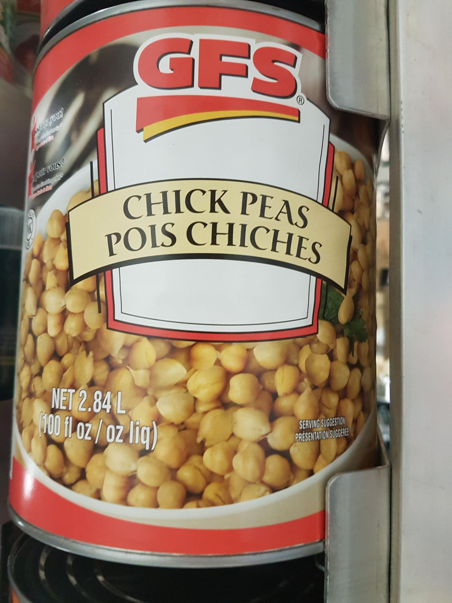 GFS Chick Peas - 6 x 2.84LT Cans - Dented