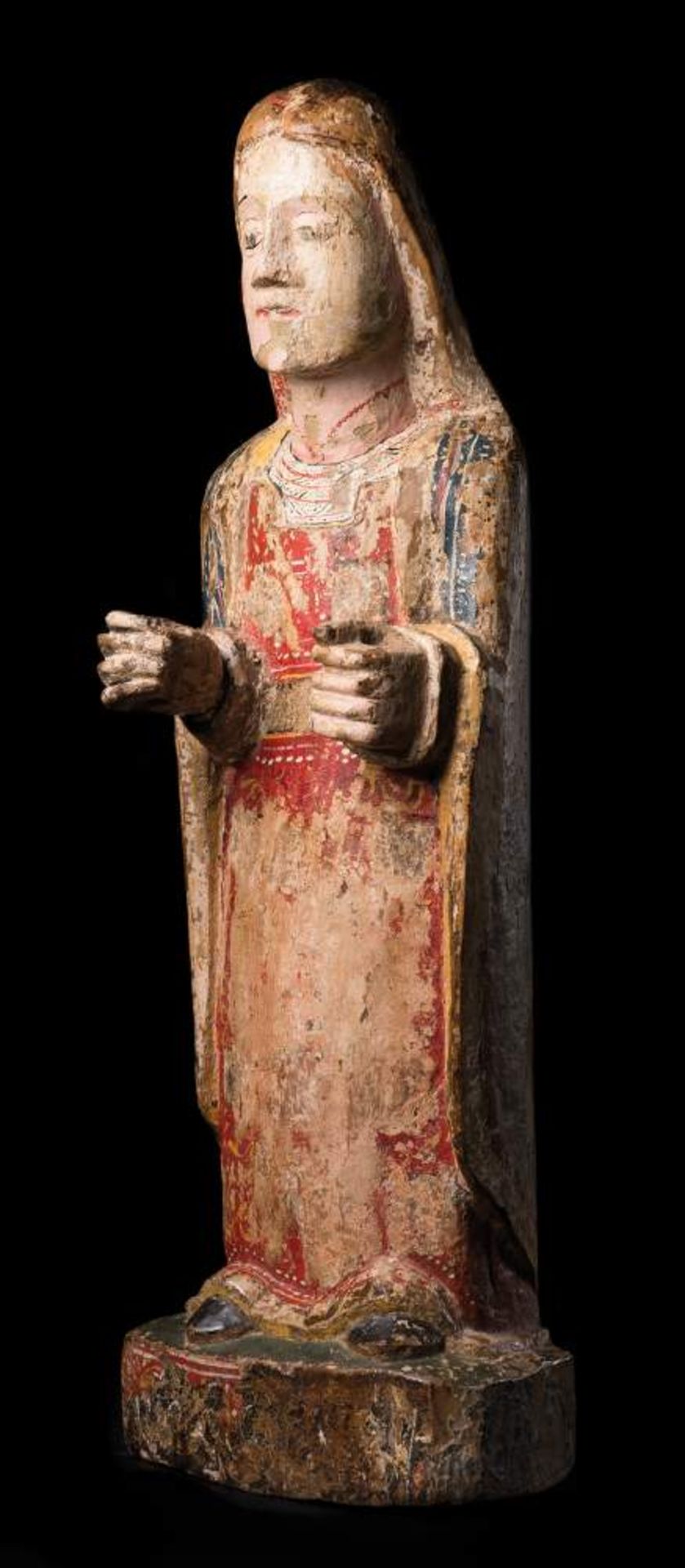 "Saint Apollonia". Polychrome carved wooden sculpture. Catalan school. Romanesque. End of 12th