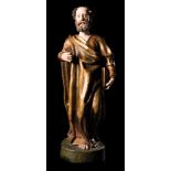 "Saint Peter". Carved, gilt and polychrome wood sculpture. Castilian School. 16th Century. The