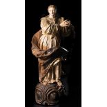 "Immaculate Virgin". Carved polychrome and gilt wooden sculpture. Spanish school. 17th century.  The